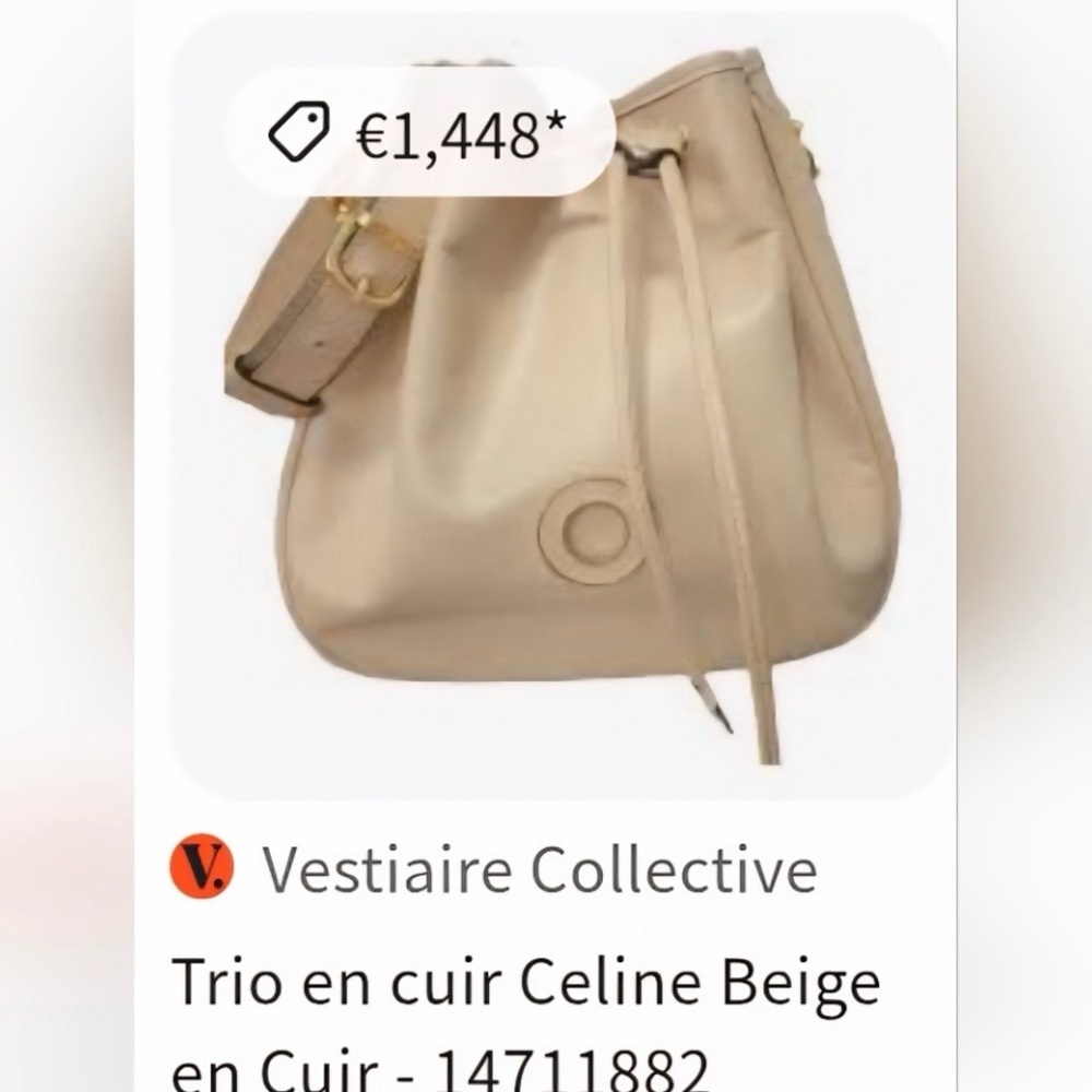 Authentic Cream Celine Bucket Bag - Picture 2 of 14